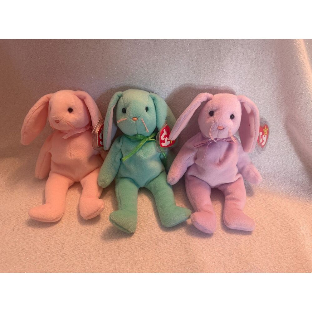TY Beanie Baby Bunny Lot Hippity Floppity Hoppity New With Tags